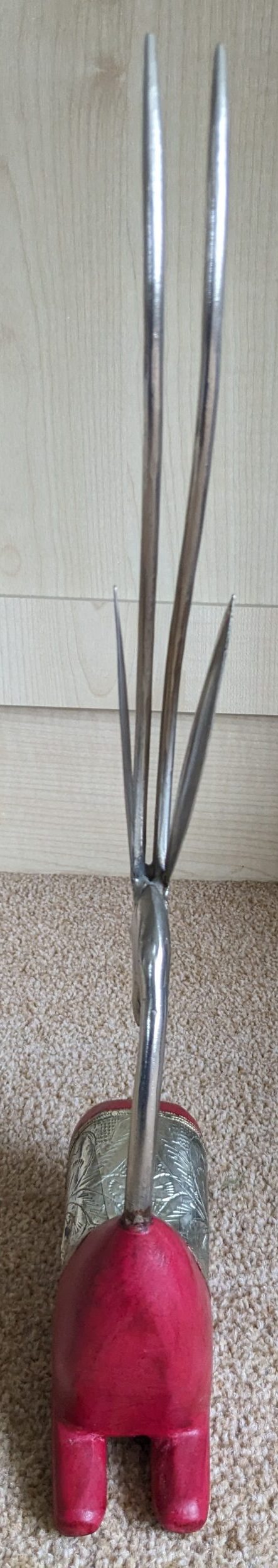 Metal & Wood Tall Gazelle/Antelope Sculpture