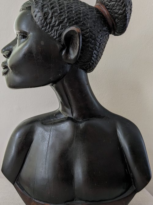 Wooden Statue Of an African Woman's Face