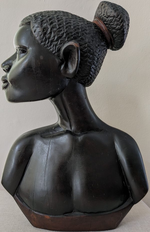 Wooden Statue Of an African Woman's Face