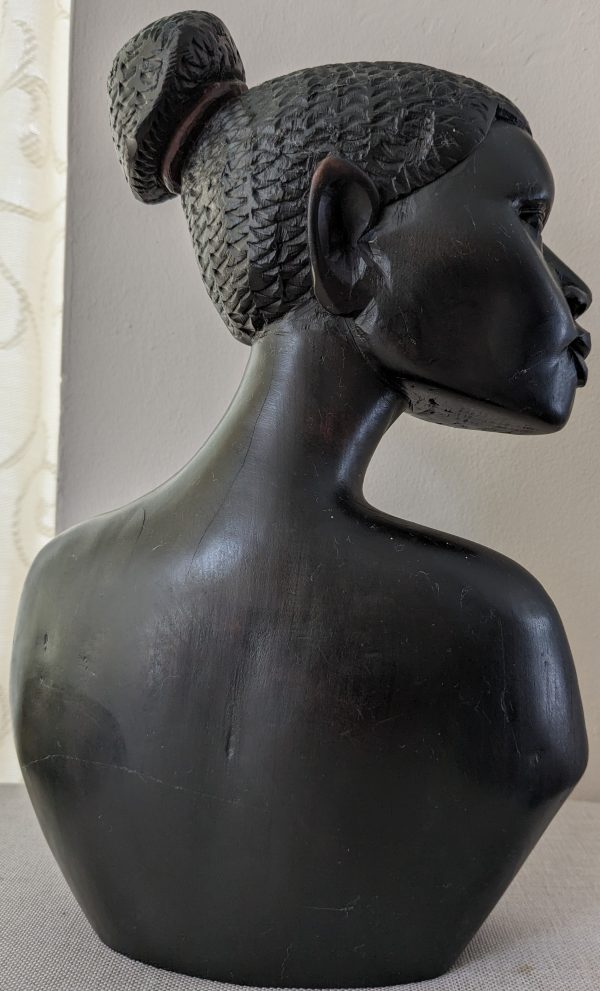 Wooden Statue Of an African Woman's Face