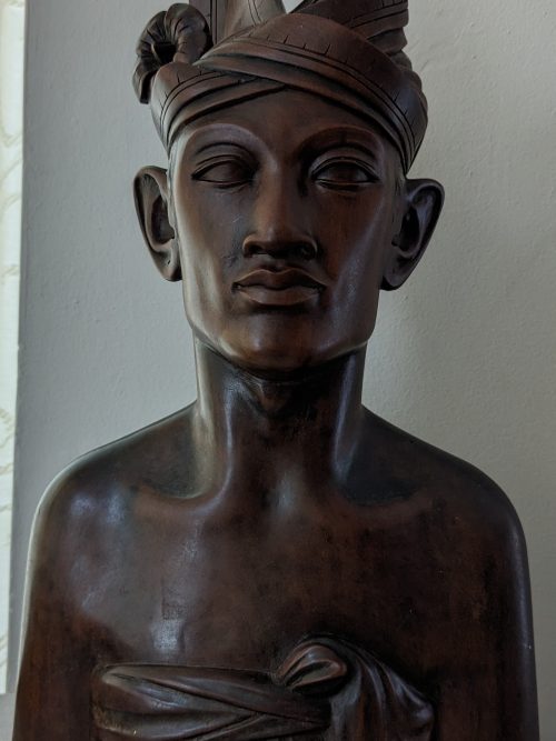 Vintage Hand Carved 1930s Indonesian Bust of Woman