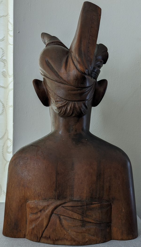 Vintage Hand Carved 1930s Indonesian Bust of Woman