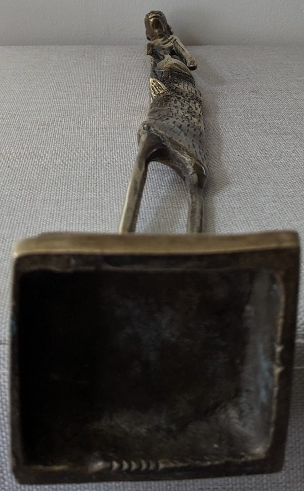 Contemporary Style Brass Statue Of African Tribal Man. ALST