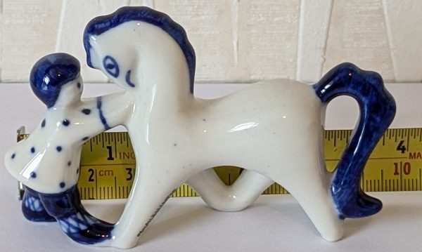 PXL_20240827_100427832.PORTRAIT.ORIGINAL Vintage Russian Porcelain Horse with Boy USSR
