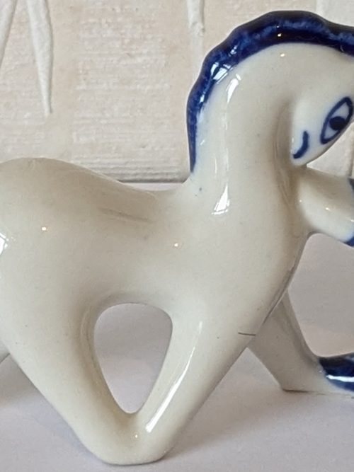 Vintage Russian Porcelain Horse with Boy USSR