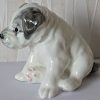 Rare USSR Konakovo ZIK Puppy Figurine Vintage Russian Porcelain Dog Figurine