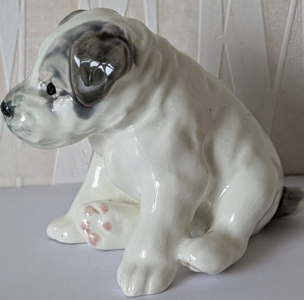 Rare USSR Konakovo ZIK Puppy Figurine Vintage Russian Porcelain Dog Figurine