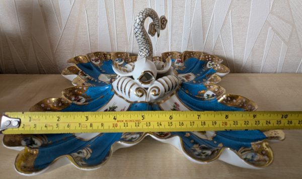 PXL_20240828_125514242 French Limoges Bow Porcelain Fish & 4-shell Sweetmeat Or Pickle Stand