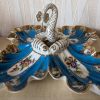 PXL_20240828_125608542 French Limoges Bow Porcelain Fish & 4-shell Sweetmeat Or Pickle Stand