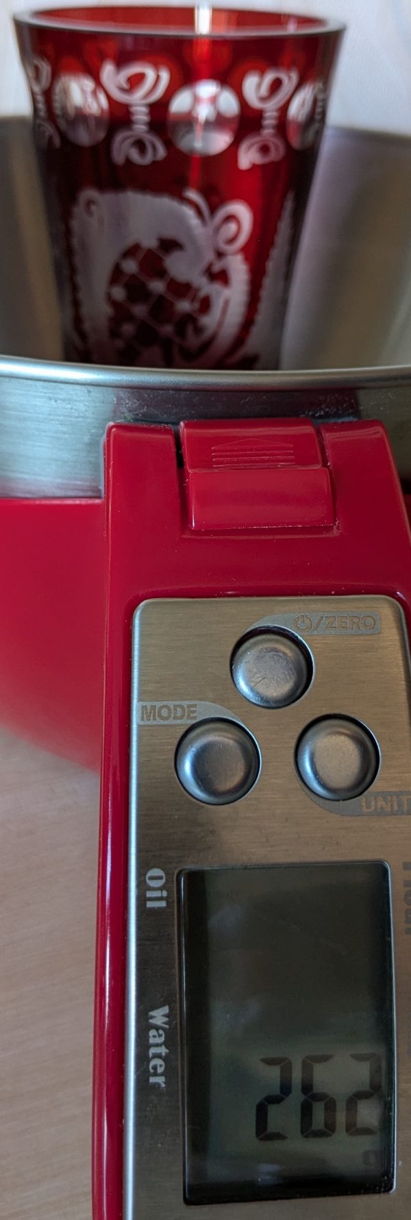 Ruby Red Cut to Clear Glass Etched Czech Bohemian Small Vase.