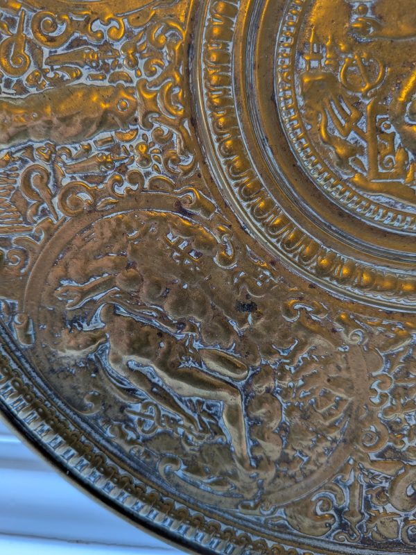 Antique Temperantia Bronze Relief Plate/Dish