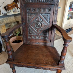 (Collection Only) Carved Oak Wainscot Armchair