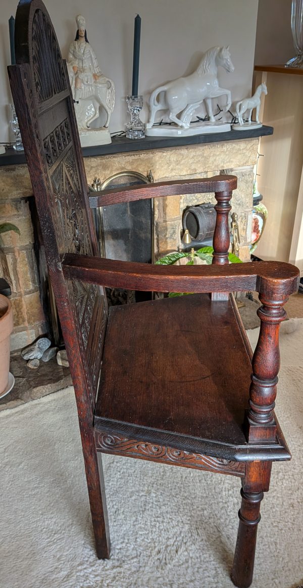 (Collection Only) Carved Oak Wainscot Armchair