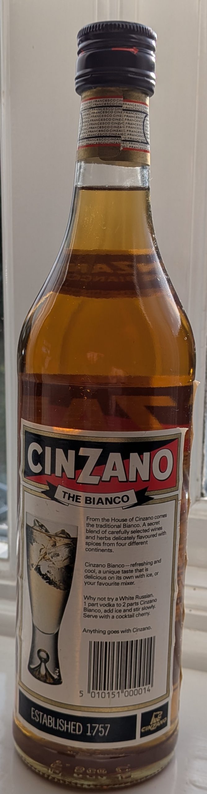 Vintage Cizano The Bianco Vermouth 1970s 75cl/17%